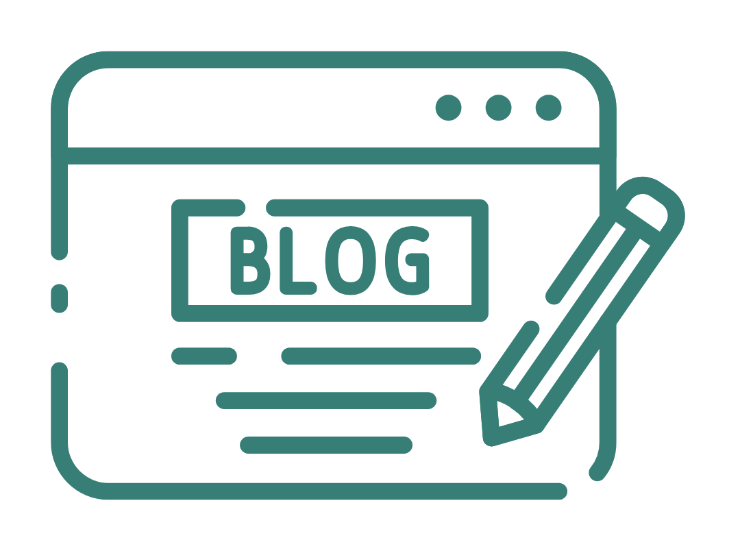 Blog page icon with pencil and text