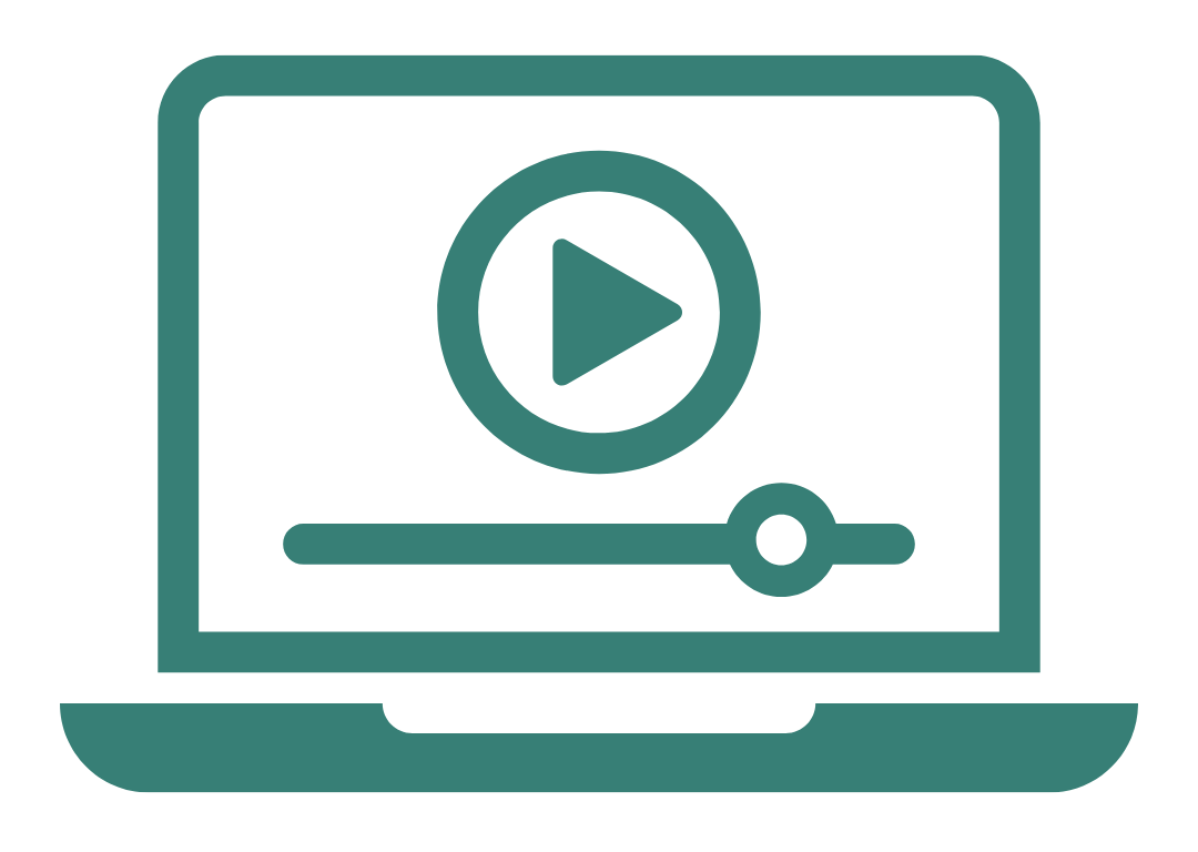 Video player icon on laptop screen