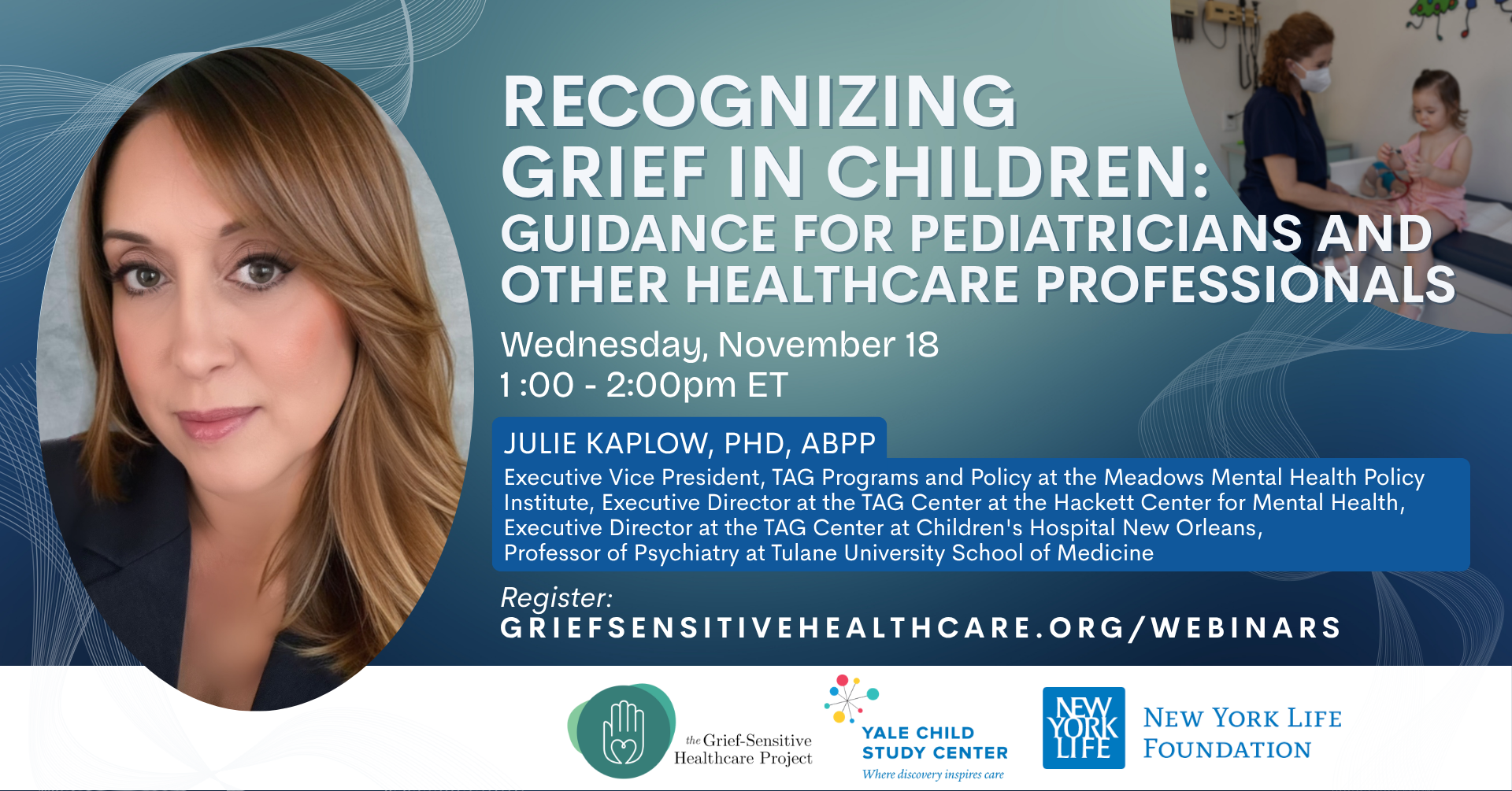 Recognizing Grief in Children webinar announcement