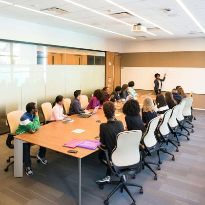 Healthcare professionals participating in workplace training session